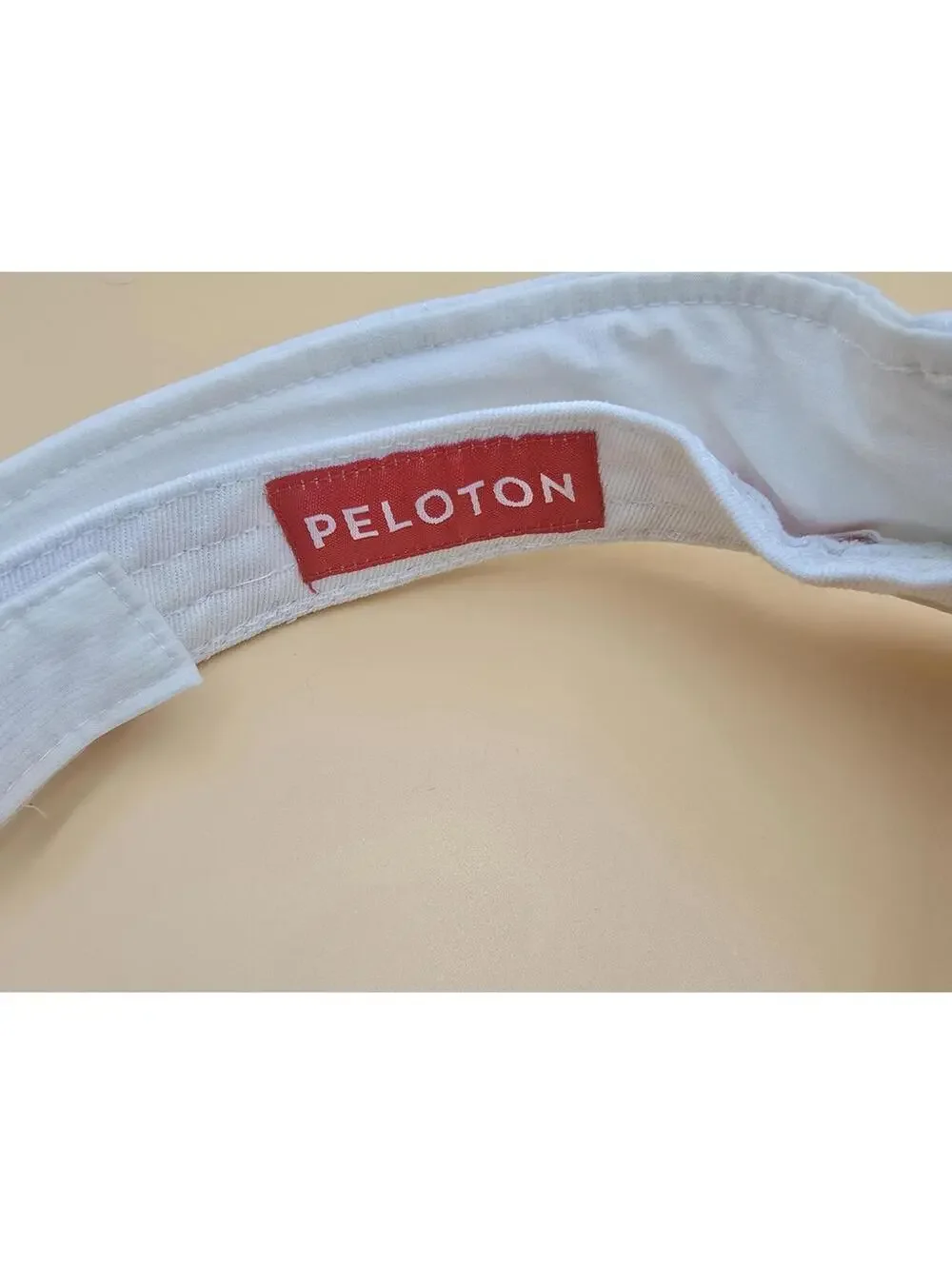 Peloton Performance Visor Hat White Orange Logo Athletic Running Tennis Golf